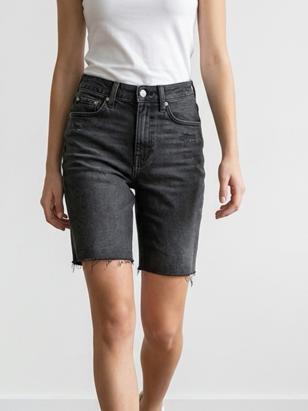 High waisted American Eagle Outfitters Charcoal Denim Shorts | Size 2
